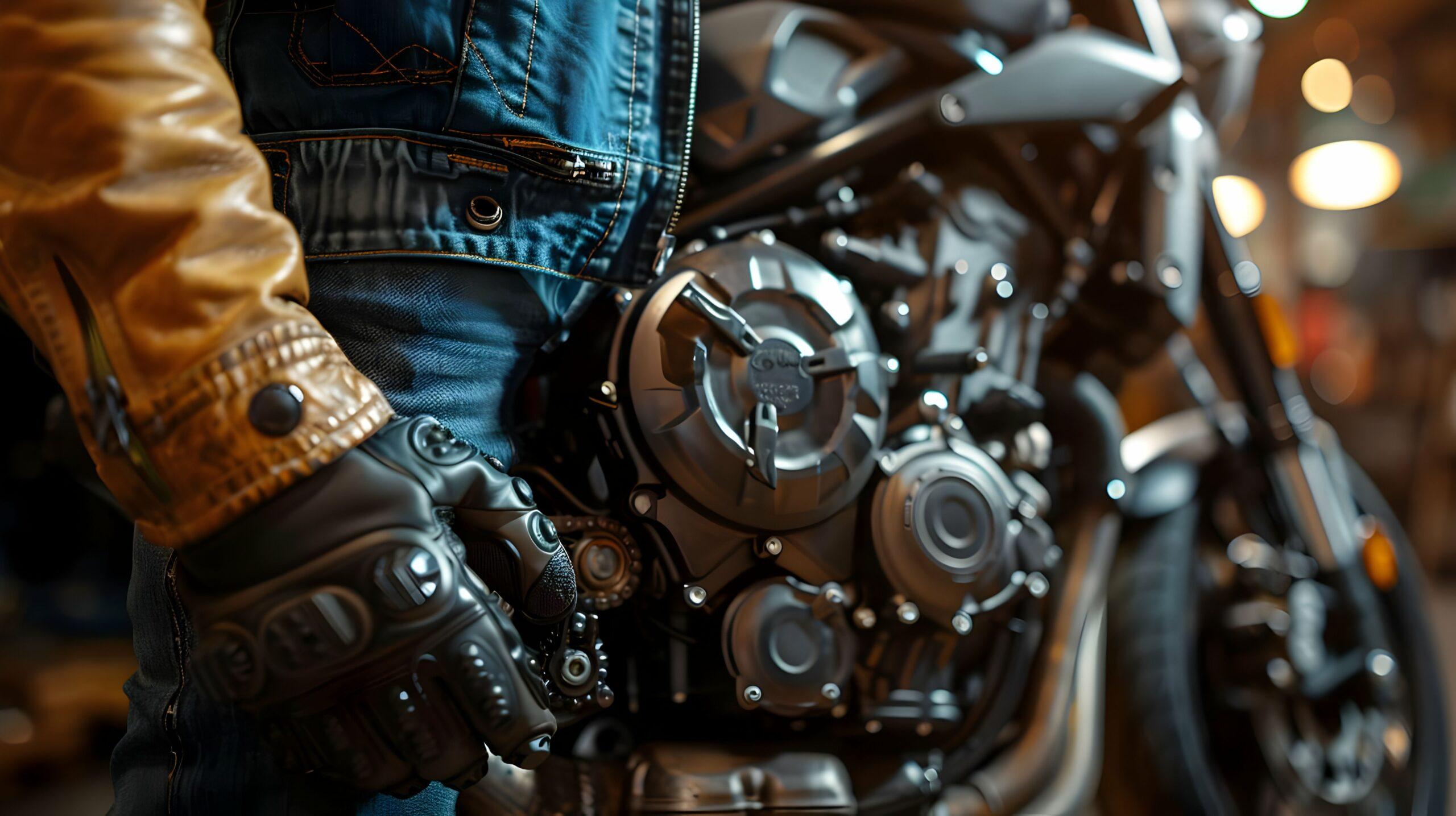 Honda CB 1000 Hornet Zubehör: Detailaufnahme mit Fahrer und Motorblock